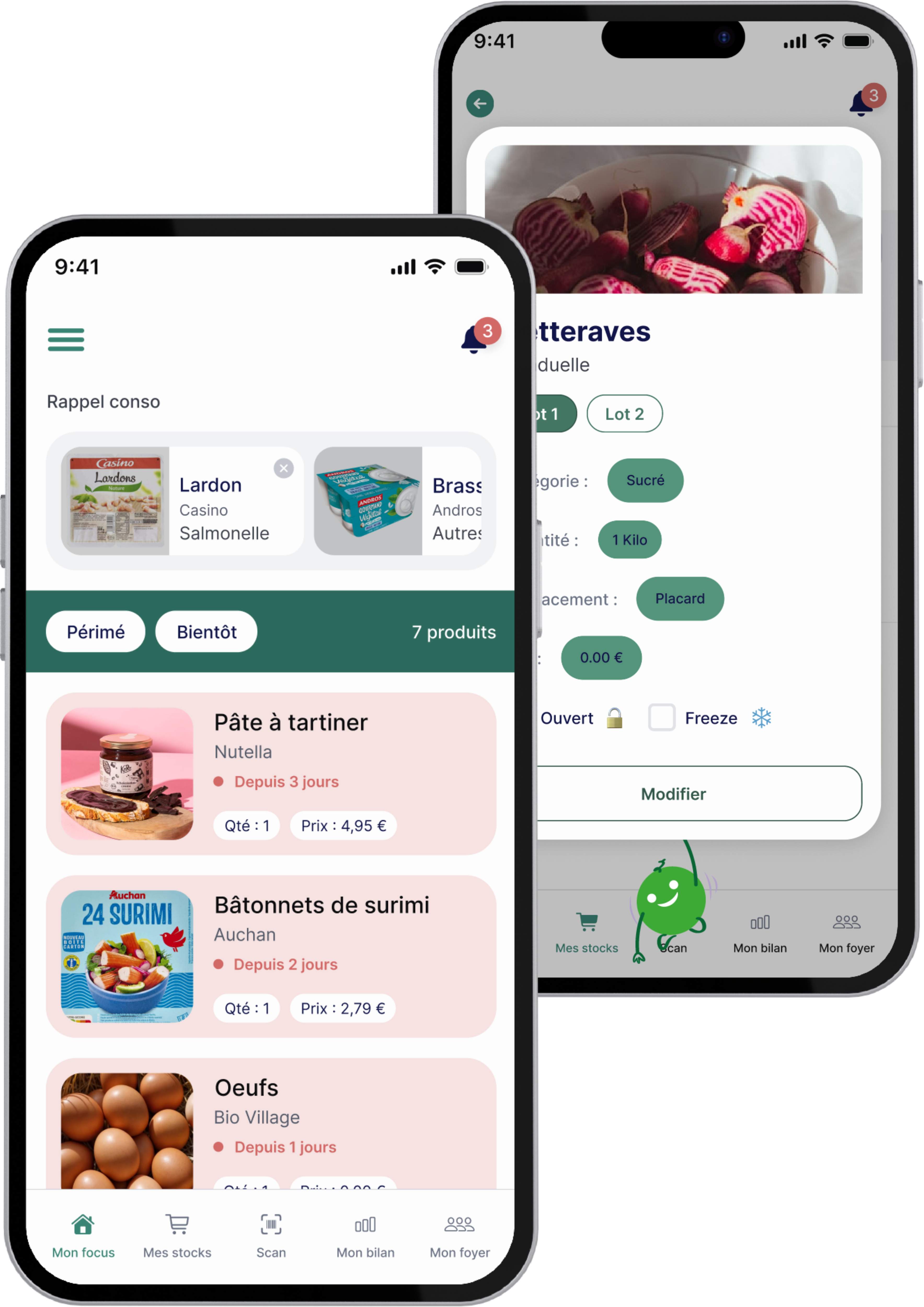 Interface MeaL - Sauve tes produits à temps avec les alertes de péremption